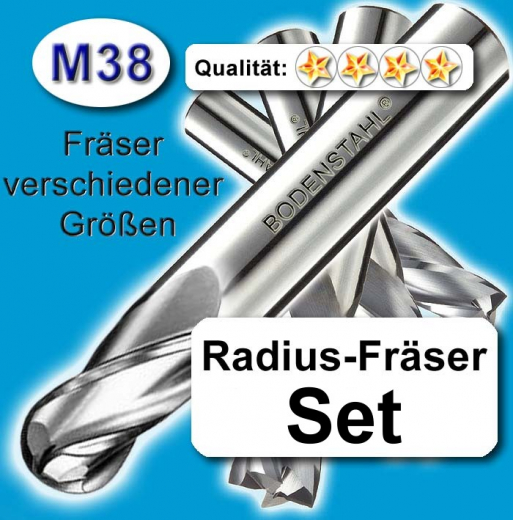 Rund-Fräser Set mit D=5-6-8mm, M38