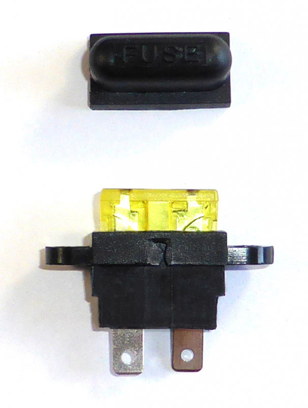 Sicherungshalter für KFZ Flachstecksicherungen (Typ ATO 19mm breit),  Schraubversion, max. 30A
