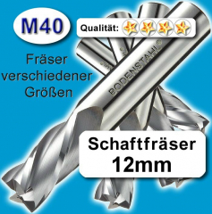 Metall-Fräser 12x12x35x85mm, 2 Schneiden, M40, blau
