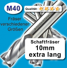 Metall-Fräser 10x10x45x95mm, 4 Schneiden, M40, blau