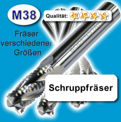 Schrupp-Fräser 12x12x26x83mm, 4 Schneiden, M38
