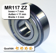 Radiales Rillen-Kugellager MR117ZZ - 7 x 11 x 3 mm